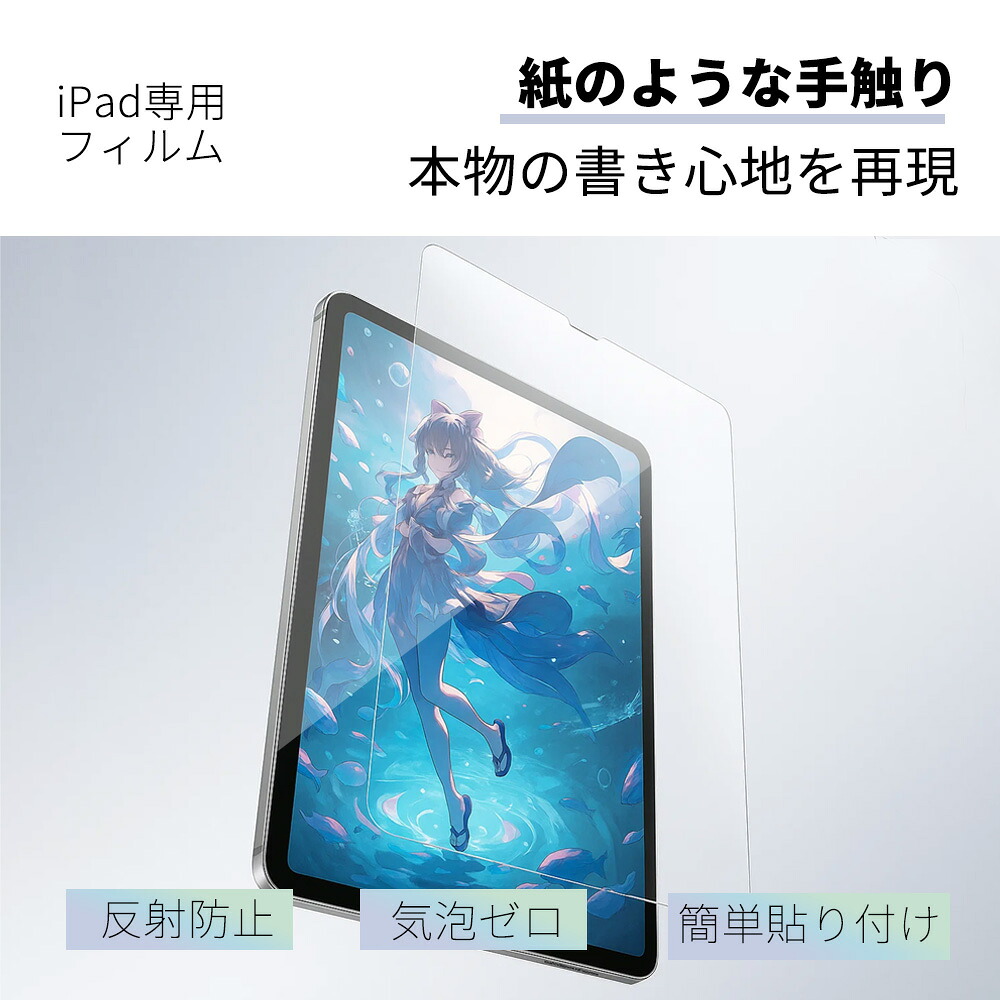 iPadに装着する waniu 保護フィルム